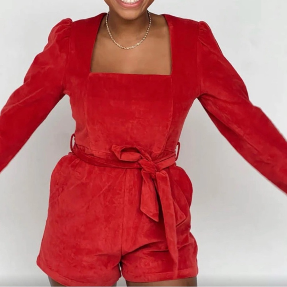 Vestique Red Velvet Women's Jumpsuit